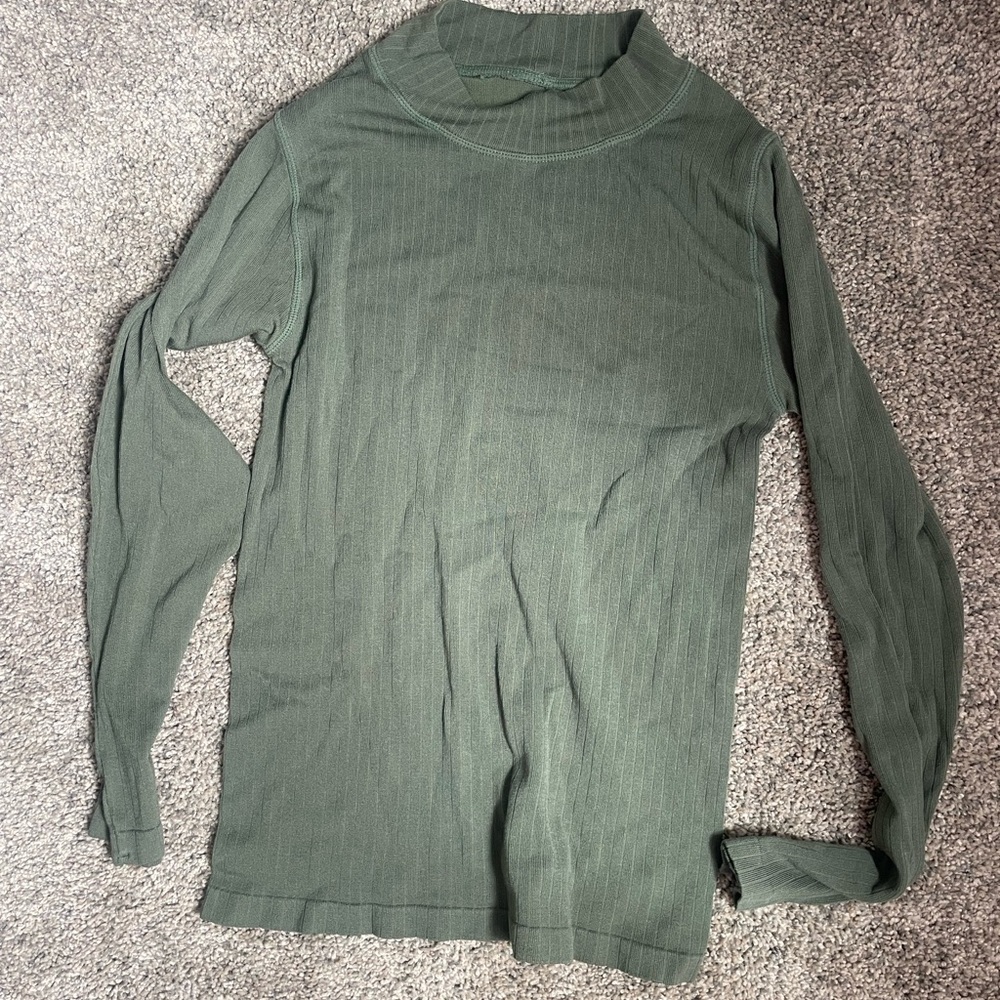 Free People intimately  Olive Ribbed Mock Neck Top